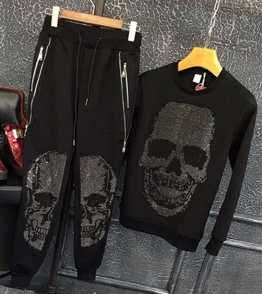 Two-Piece Skull Casual Jumpsuit
